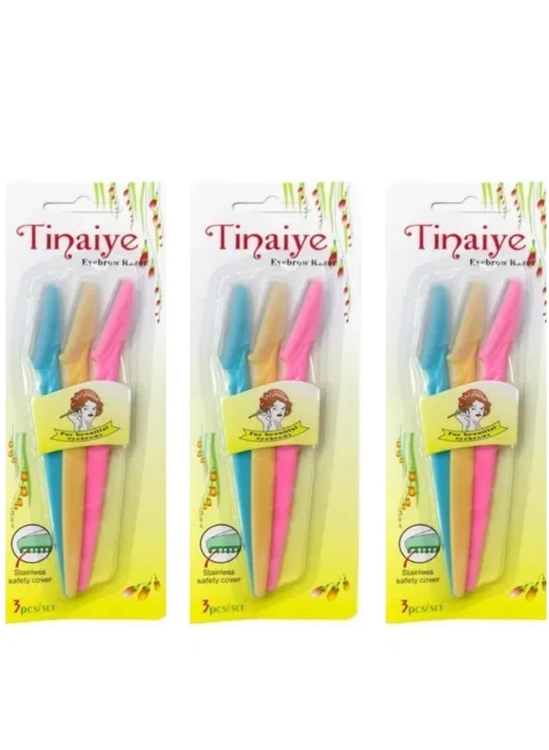 Three Pieces of Eyebrow shaping razor set, 3 pieces,