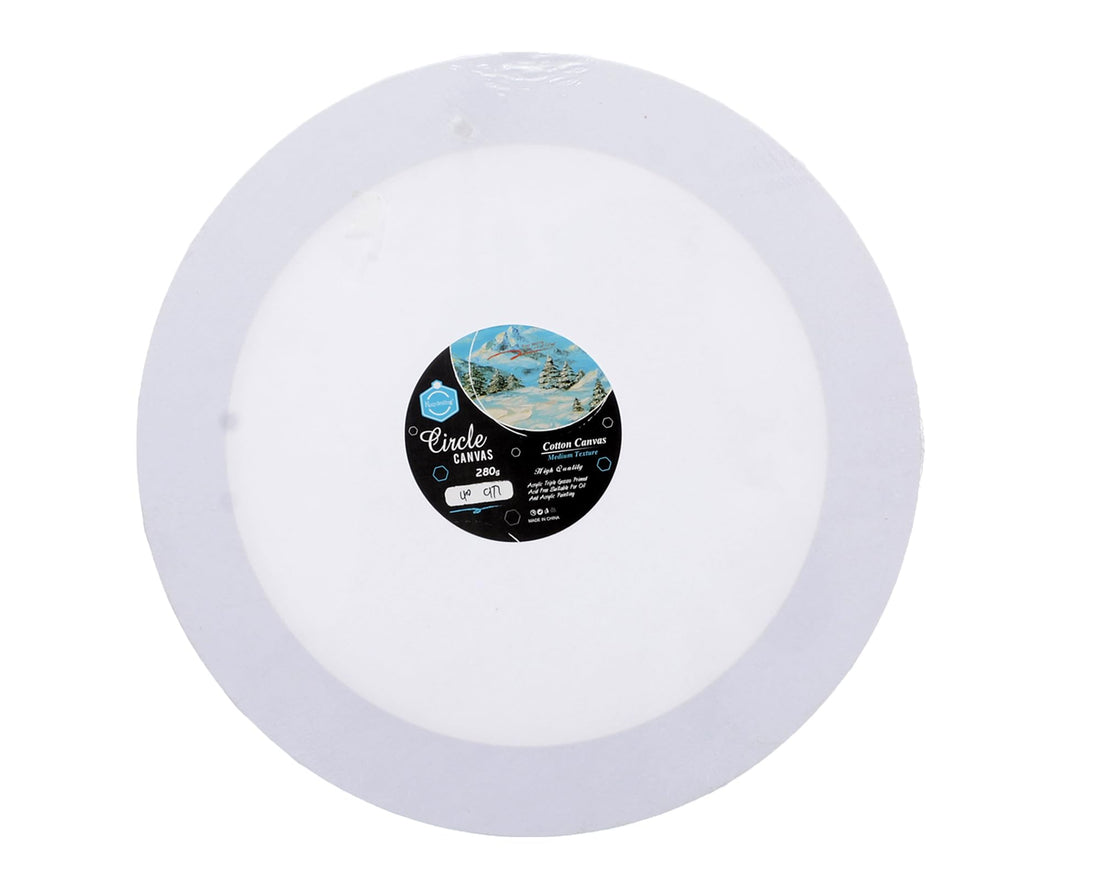 Keep Smiling Round Canvas Stretcher, 40 Cm, 280 Gsm.