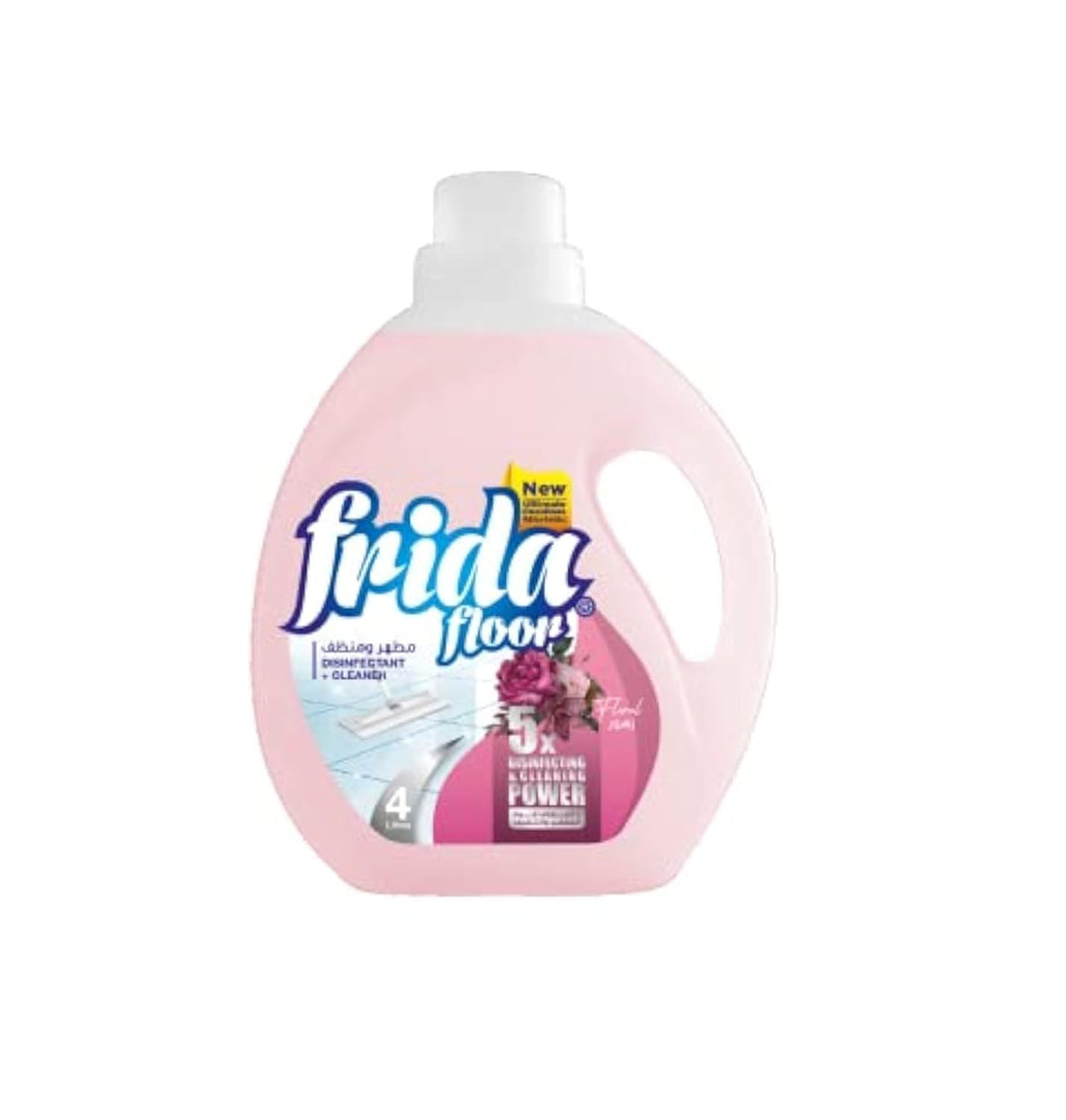 Frida Floor Disinfectant + Cleaner 5X Power, 4 Liters, Floral