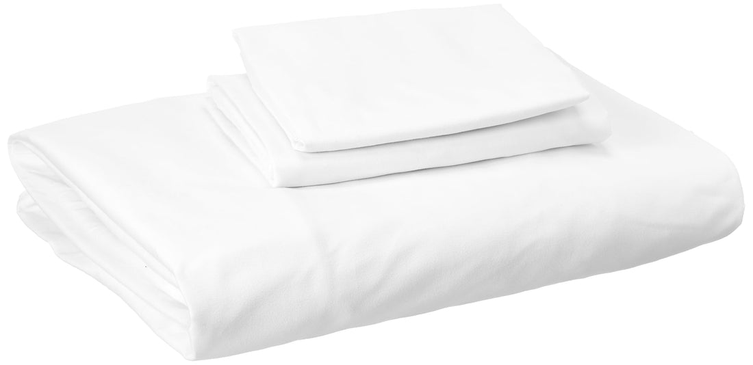 Khoyot Fitted sheet set plain cotton - 3 pieces (1 sheet - 1 pillow - 1 cushion) - Size (120cmx200cmx30cm) - White