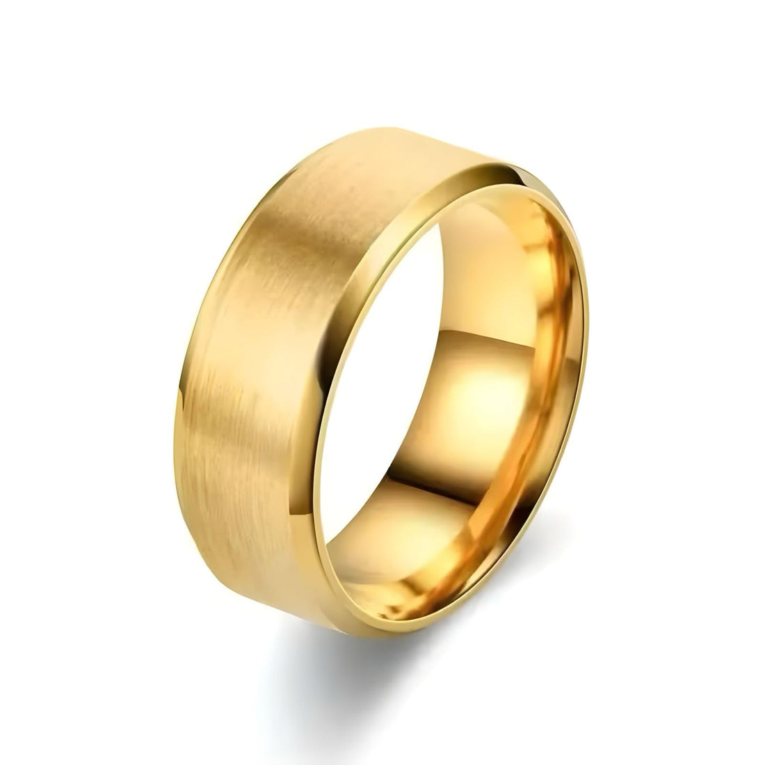 Fayruz Jewelry Women's Fashion Ring 8mm Wide High Quality Stainless Steel Rust and Scratch Resistant – Luxury Fashion Design with Lasting Color Fastness and Shine – Elegant Ring for Daily Wear.