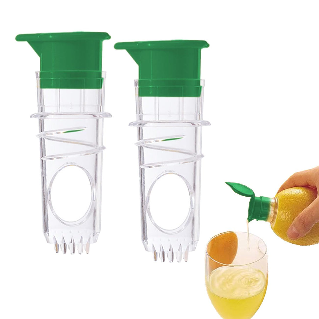 2 Pieces Lemon Squeezer Small Set Citrus Juicer Manual BPA Free Small and Portable for Oranges Citrus Lemons (Green)