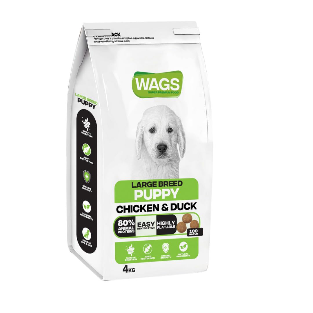 WAGS Chicken and Duck Dog dry food for Large Breed Puppy -4KG
