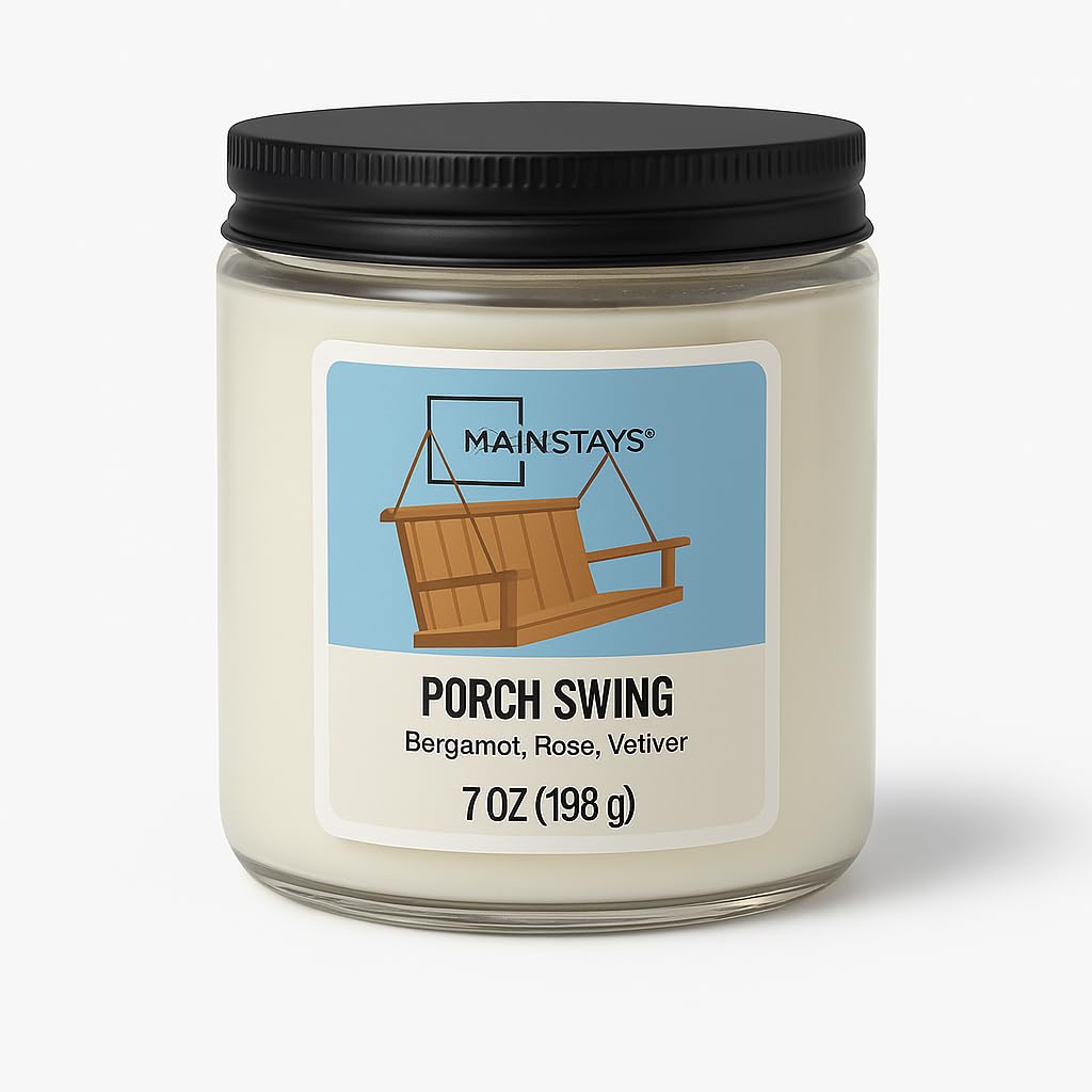 Kanawaty Scented 7 oz Candle Jar, PORCH SWING, Up to 35 Hours of Burn Time, Single-Wick