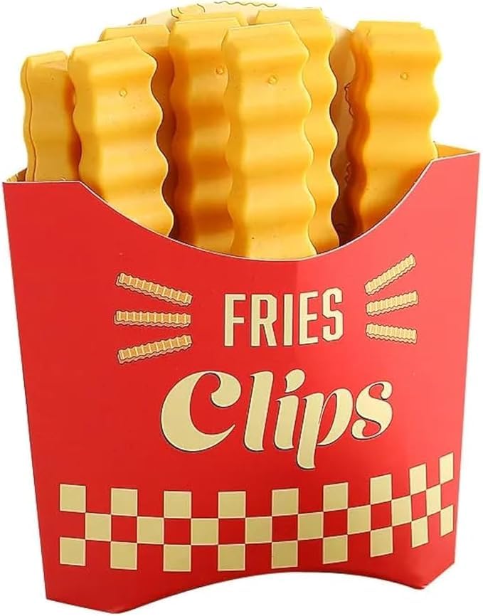 Chip Clips for Bags – 12-Piece Funny Potato Snack Sealers – Airtight Food Bag Clip for Chips, Cookies, Bread, Flour – Cute Bag Clips for Kitchen, Kids Lunch Box, Drawer Storage