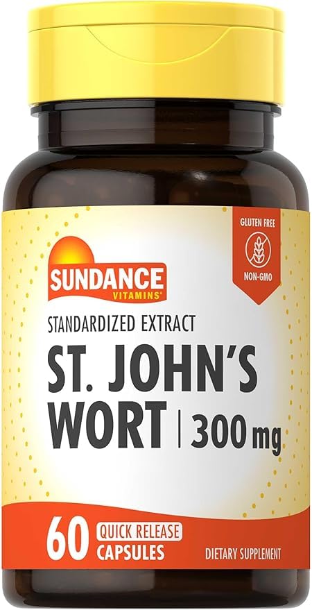 St. John's Wort Extract 300 mg, Herbal Supplement, Capsules, 60 Count, 100 grams