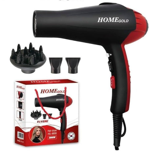Electric Hair Dryer 3000W HG-3000 with 3 Temperatures 2 Speeds 2.5m Cable 360 Degree Rotation