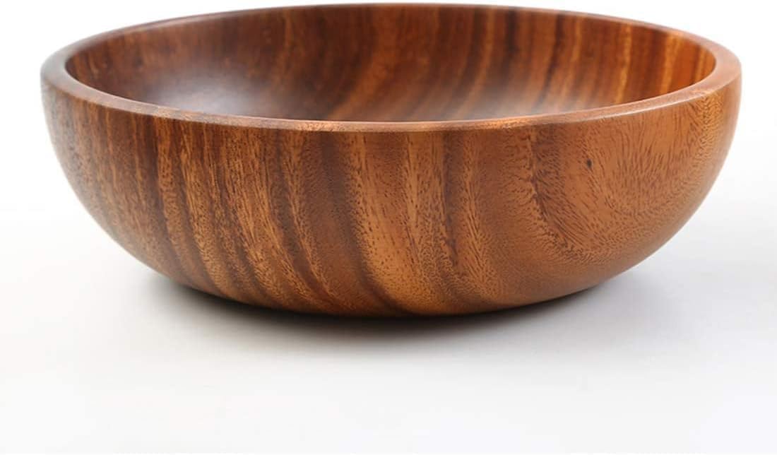 Egypt Antiques Large Wooden Bowls Salad Bowls Fruit Bowls for Vegetables, Pasta - 9.5 Inch (1 Bowl)