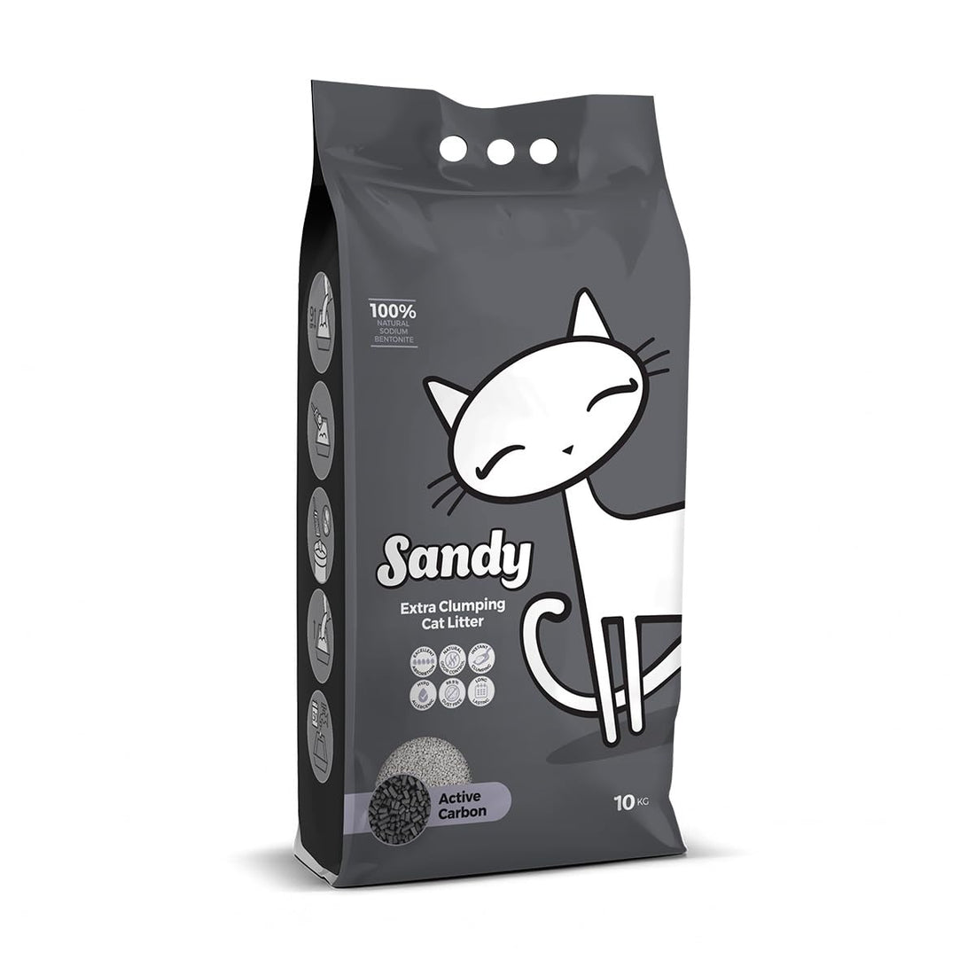 Sandy Natural Cat Litter with Extra Clumping Activated Carbon 10Kg