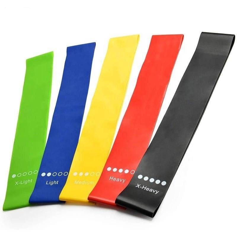 Fitness Set of 5 - Resistance Close Loop Bands for Exercise, Loop Elastic Bands with Dual-Sided Suitable for Men and Women, Exercise Band for Stretching, Squats, Legs & Buttocks