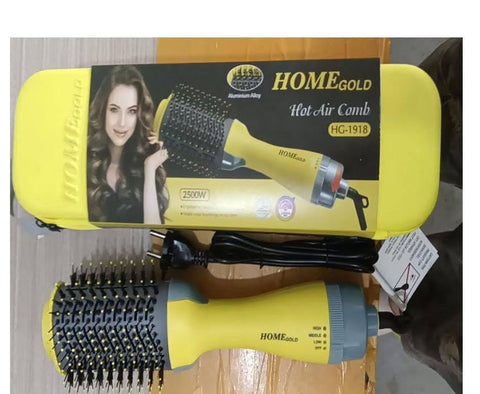 Home Gold Hair Dryer Brush 2500 Styler Dry & Wet Hair + Bag Brand Gift 2500W(one year gurantee) (one year warranty)