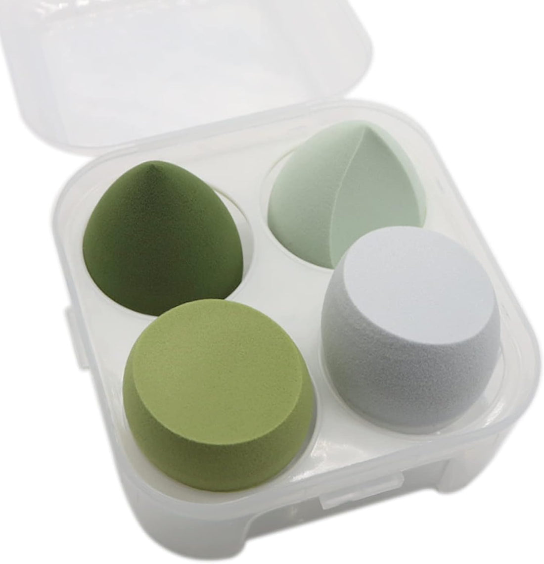Makeup Sponge Blender Set 4 Pack, Blender Beauty Foundation Blending Sponge with Case, Professional Beauty Makeup Set for Cream, Powder and Liquid (Green)