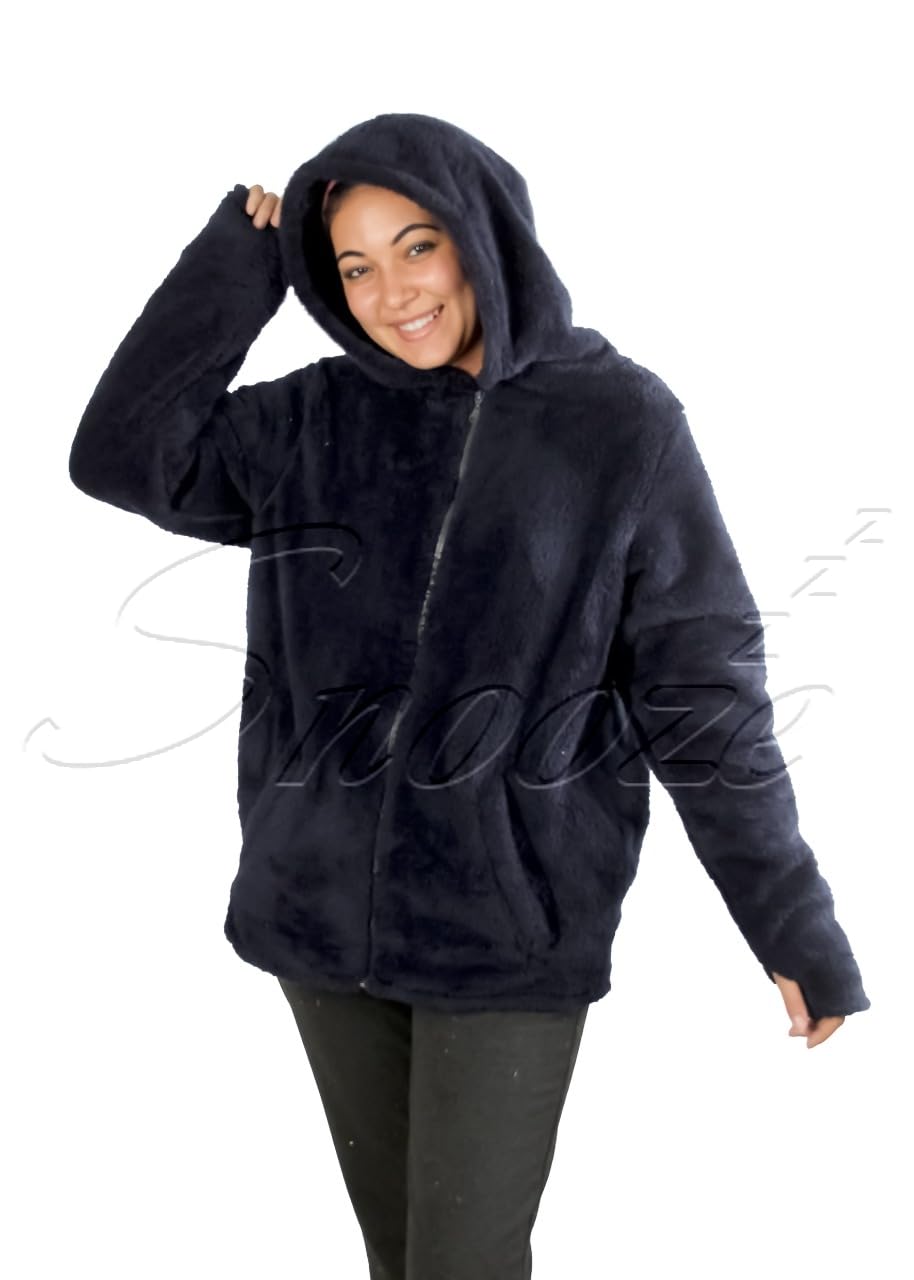 Snooze Home Wear Jacket With Hodi, Dark blue