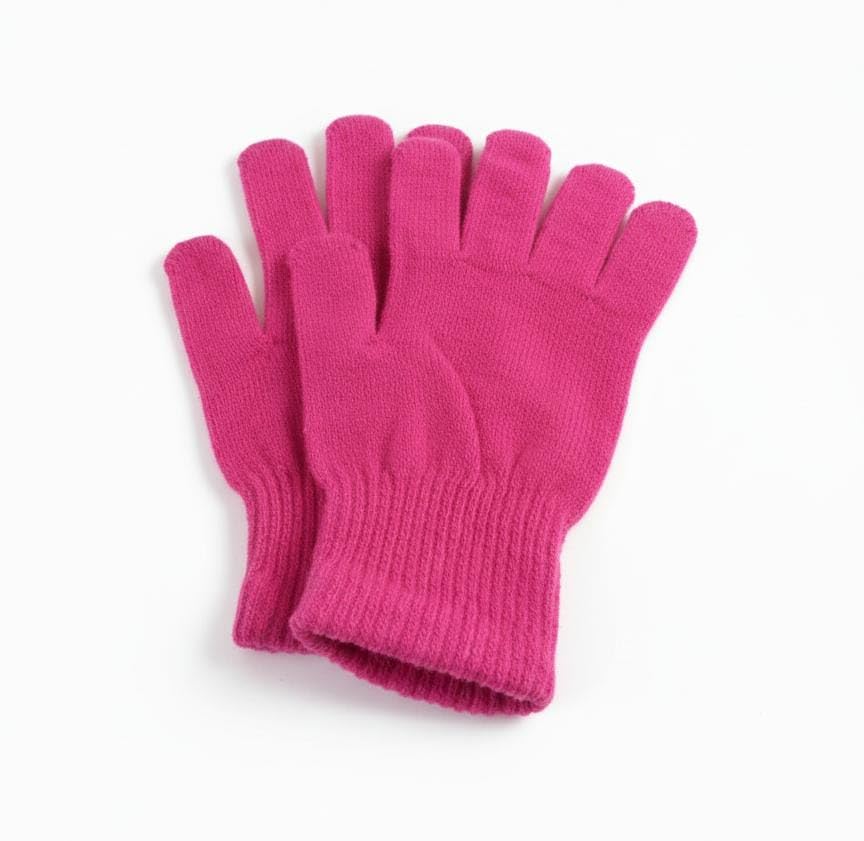 Spaceshoop Soft Knit Winter Gloves Warm Full-Finger Mittens Elastic Ribbed Cuffs