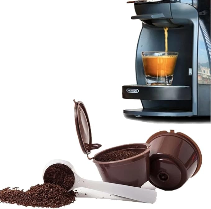 Coffee Filters - for Dolce Gusto Refillable and Reusable Plastic Coffee Capsules Compatible with Nescafe Dolce Gusto Refillable Cup, Use 200 Times (Brown, 3 Pack)