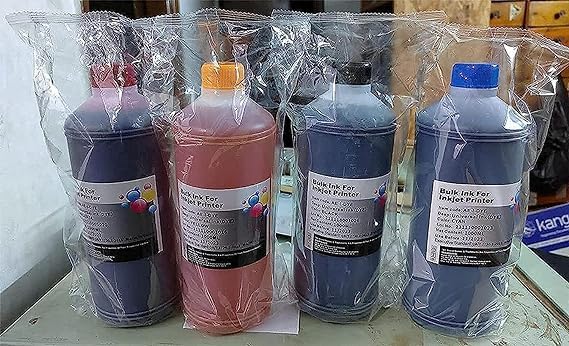 4 Pcs x 1000ml Refillable Ink Set for Epson Canon HP Brother Kismark Dell Kodak Ink Refill Ink (4 Colors)