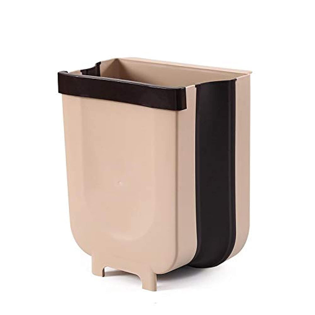 Collapsible Hanging Trash Can for Kitchen, Small,Brown