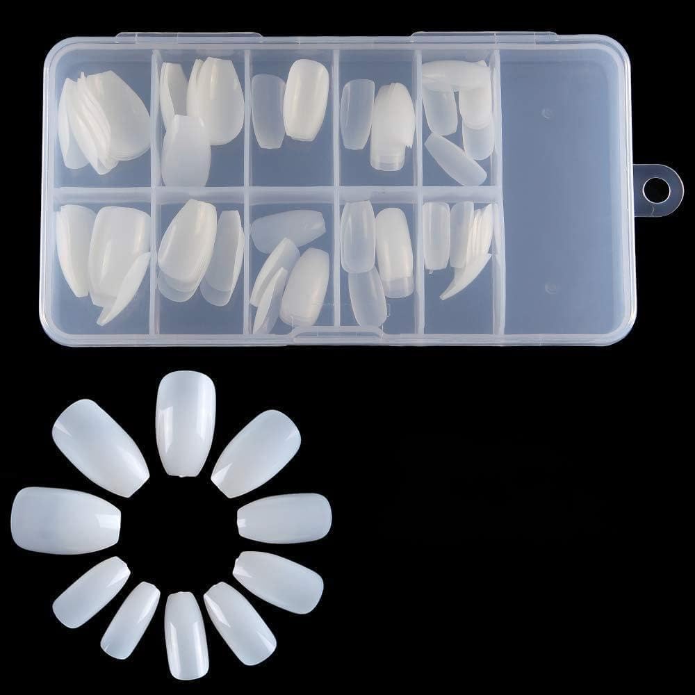 Oval Press on Nails Short Fake Nails, 500pcs White Nails Press on Almond False Nail Full Cover Acrylic Nail for Women and Girls-alamond