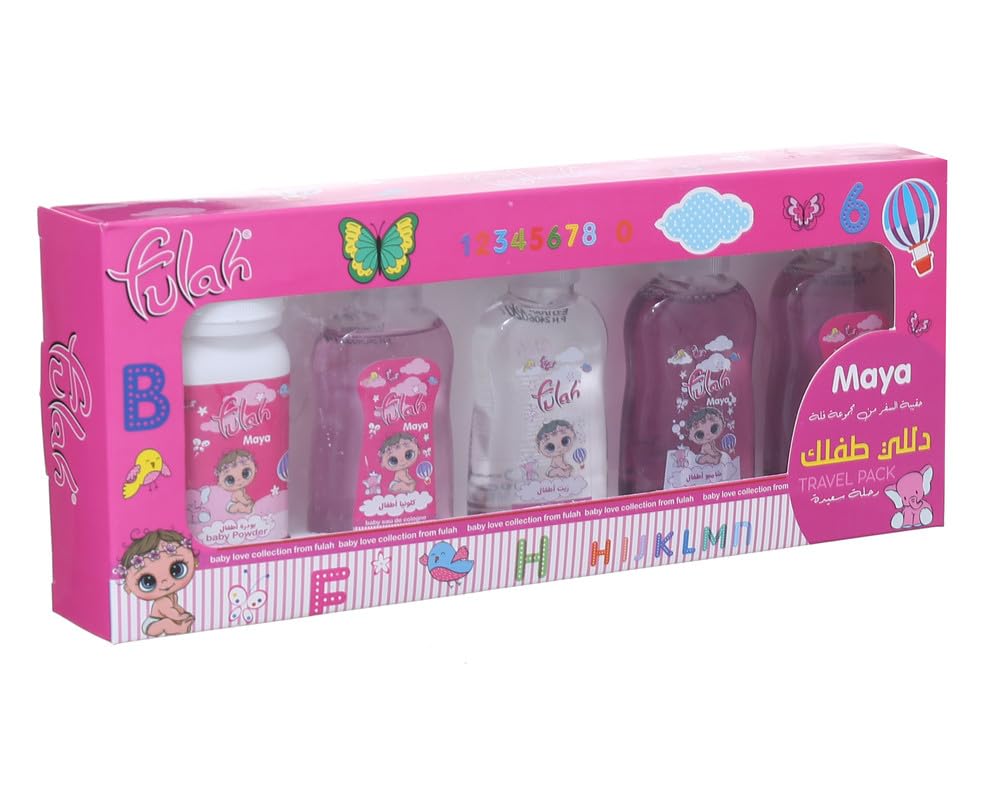 Baby Skin & Hair Care Set (Shampoo + Conditioner + Powder + Oil + Lotion), Fuchsia DR-A-622