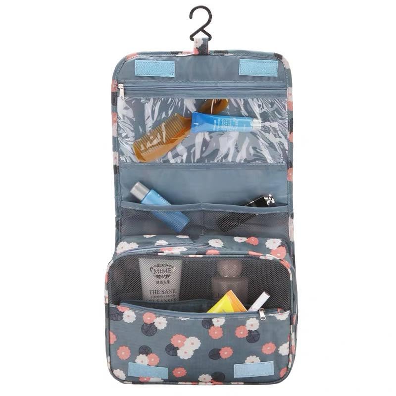 Waterproof Cosmetic Organizer Bag with Metal Hanger - Large Capacity Travel Shampoo and Detergent Storage Bag - Waterproof Makeup Organizer Personal Items ir