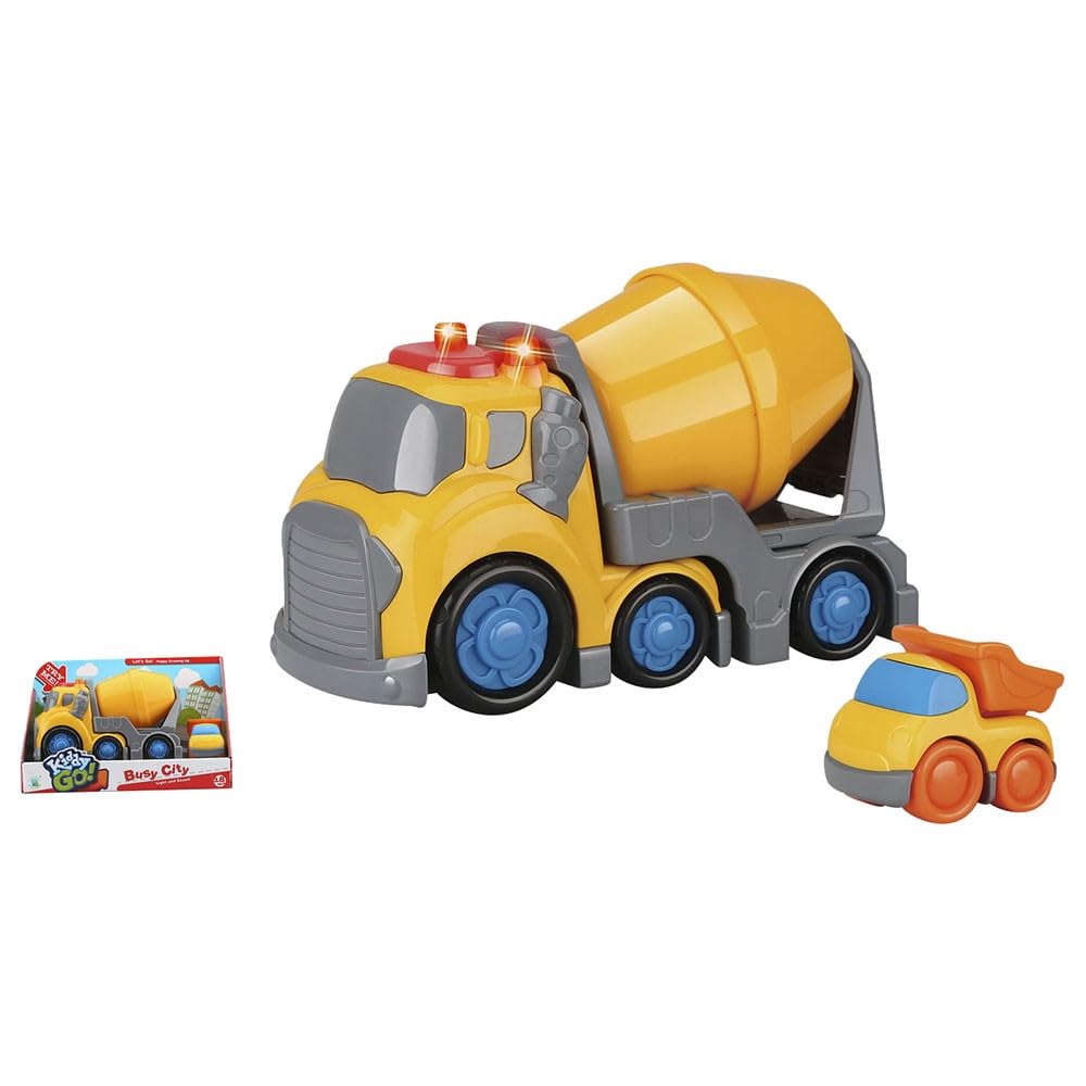 Free Wheel Concrete Mixer Truck with Lights and Sound, 19.5 cm Size