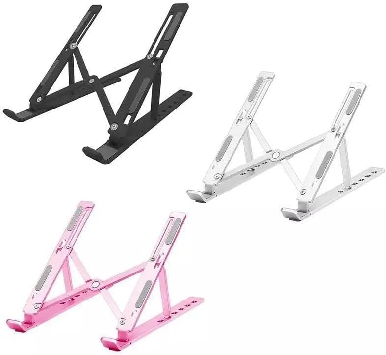 Portable Laptop and Tablet Stand – Ideal for Tables & Travel with Stylish Design – Light and Modern for Use in Car and On-The-Go (Multicolor)