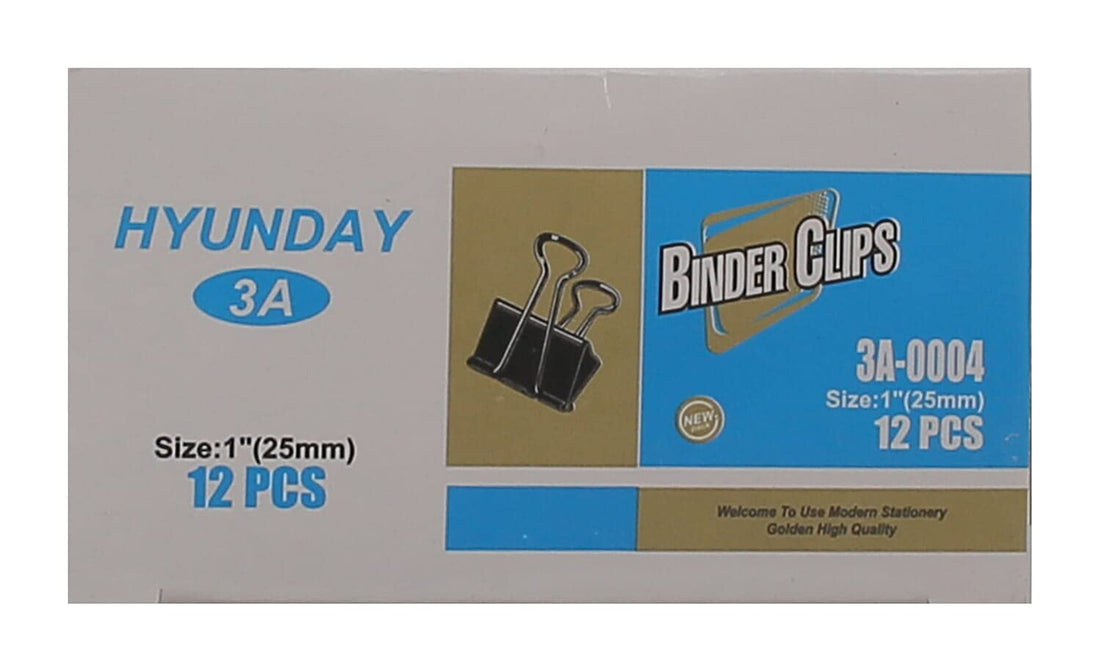 3a 3a-0005 Binder Clips Set Of 12 Size 19 mm Black