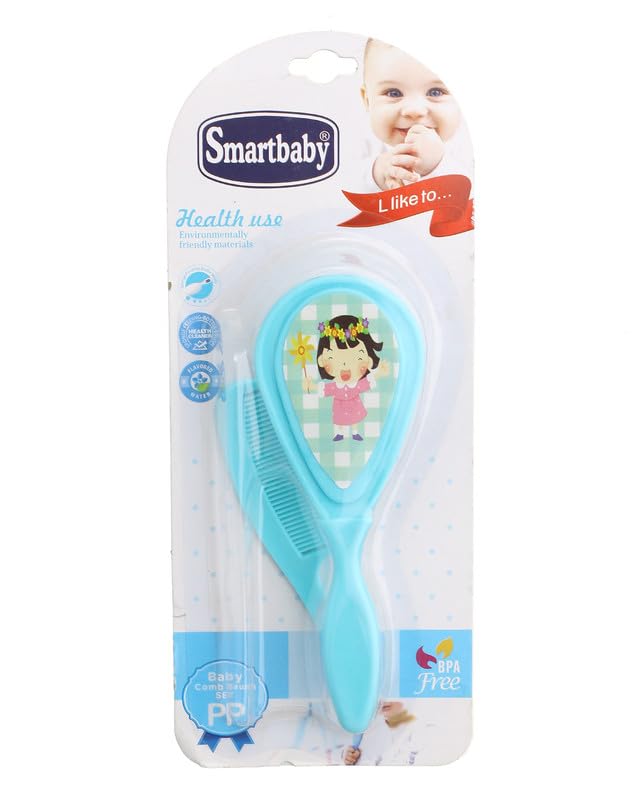 Smart Baby BB-9 Polypropylene Baby Comb Brush Set BPA Free For Kids Green