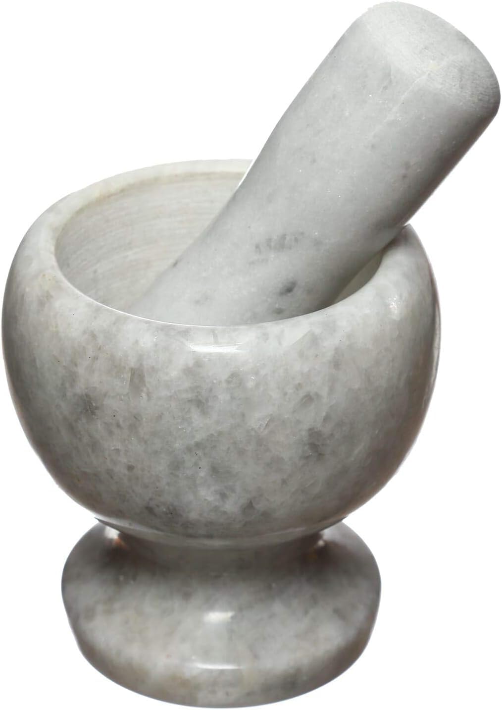 Heavyweight Marble Stone Mortar and Pestle – Perfect for Crushing Garlic, Grinding Herbs & Making Spice Mixes – Non-Porous, Durable, Stylish Kitchen Tool for Fresh Flavor Prep