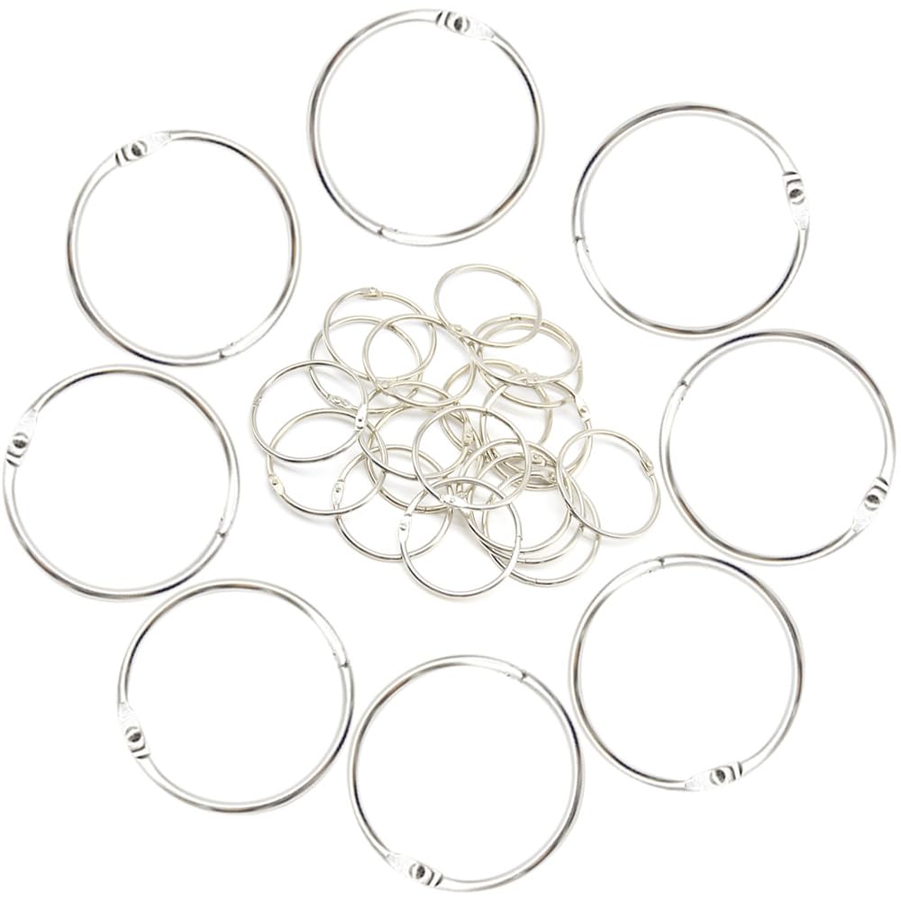 20 Pieces 45 mm Binding Rings for Books Metal Book Rings Keychain Leaf Binder Metal for Scrapbooking,Book,Documents (45 mm/YH)