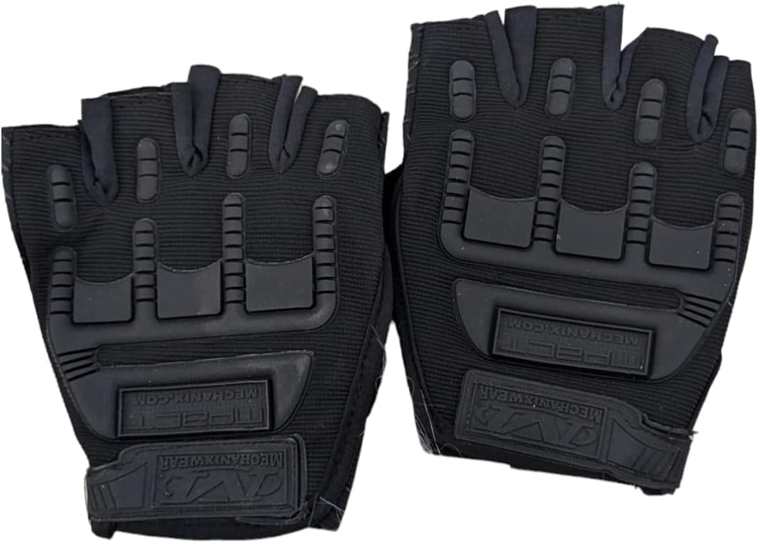 Half Finger Sports Gloves Anti-Slip Hand Protection Fitness Gym Gloves for Cycling Motorcycles (Black)
