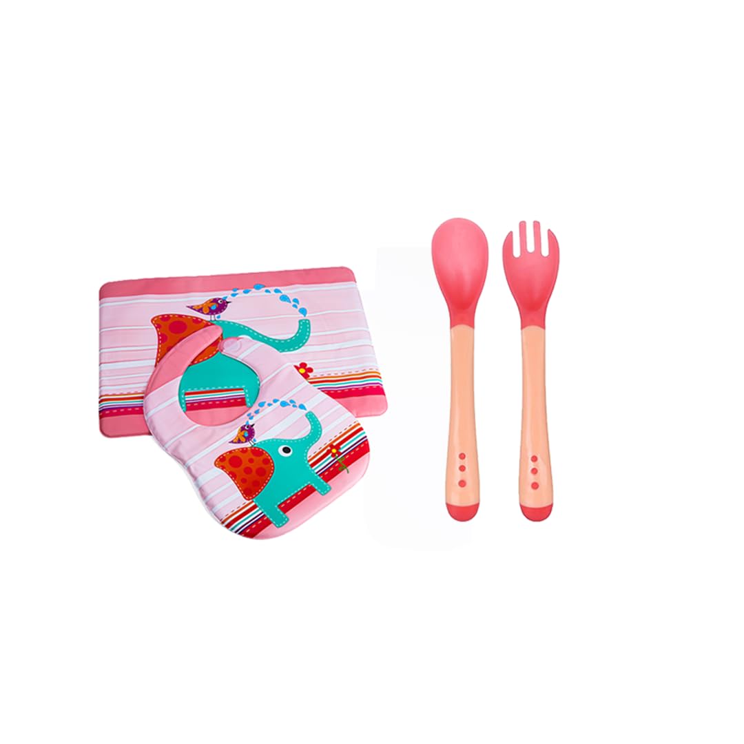 La Frutta (PVC Baby Bib with baby feeding mat & Spoon & Fork Set)