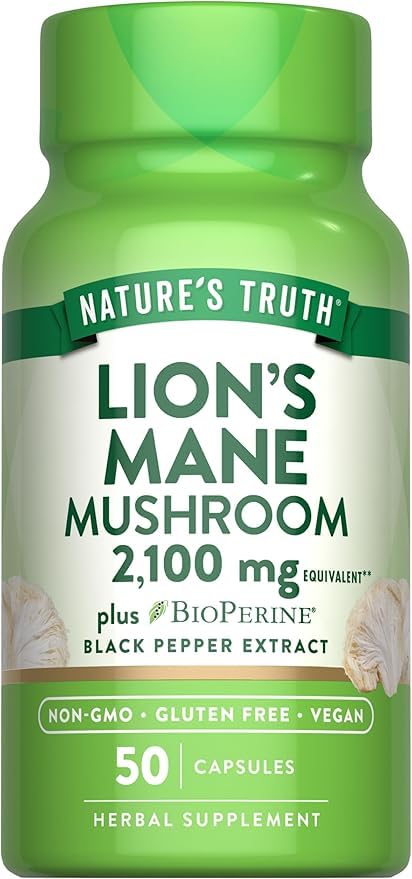Lion’s Mane Mushroom 2,100 mg – 50 Vegetarian Capsules