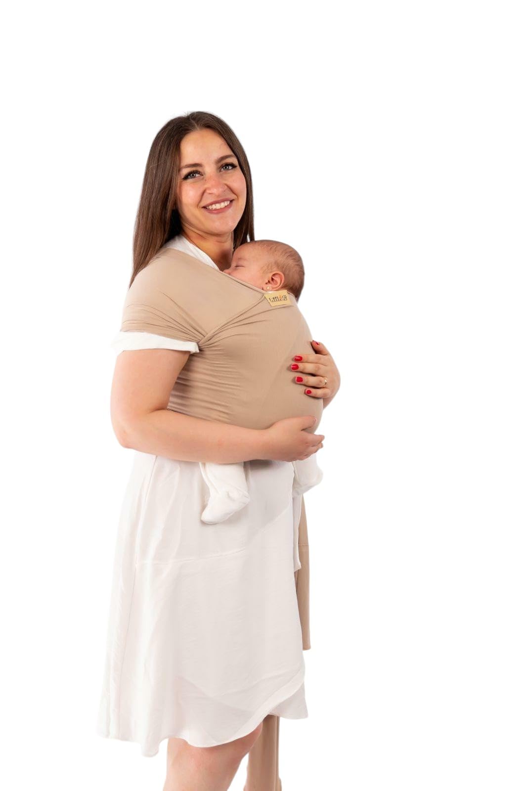 Little B Ellie Wrap Newborn Baby Carrier Beige