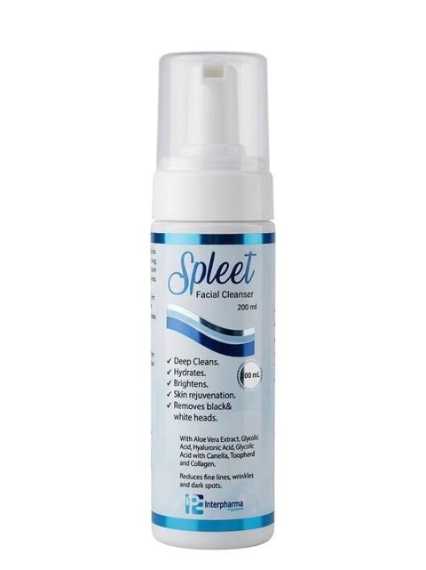 Spleet Foam Facial Wash, Deep Cleansing, for All Skin Types, with Natural Collagen and Salicylic Acid