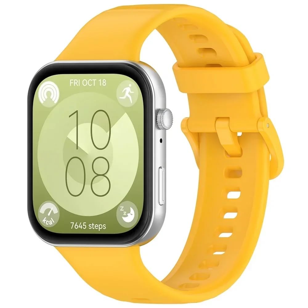 Fekra Official Silicone Strap for Huawei Watch Fit 3 (2024) Replacement Bracelet Wriststrap for Huawei Watch Fit3 Strap, Solid Color Watch Band