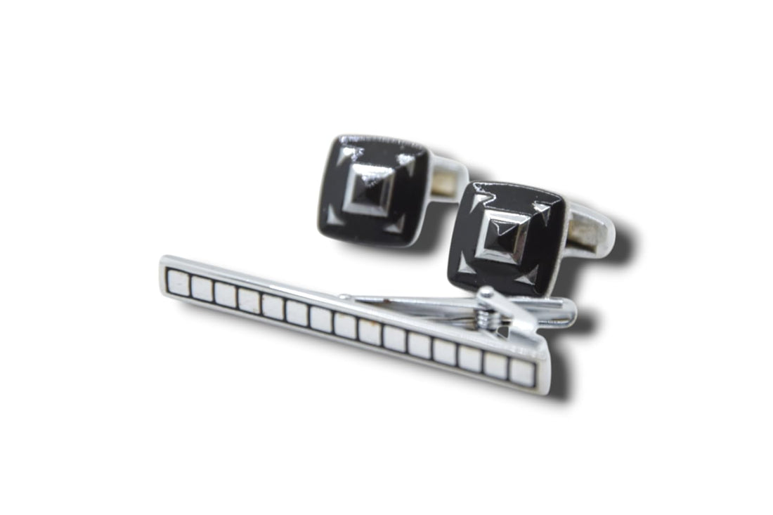Marco Capelli Cufflinks & Tie Pin Luxury Set Box For Men CT32