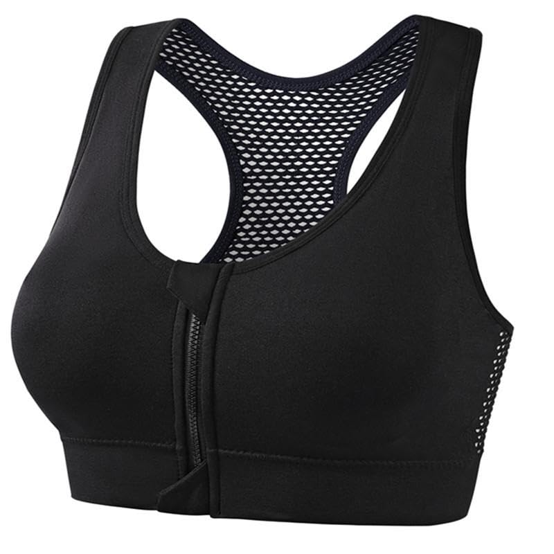 Comfortable Wide Mesh Back Sports Bra, Perfect Support Wirefree