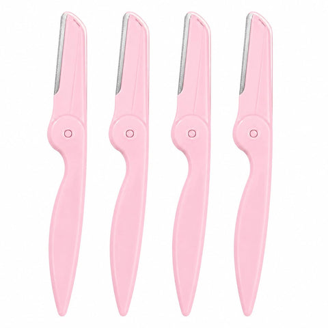Eyebrow Razors, Facial Hair, Foldable Stainless Steel Razor, Shaping Tool for Women (4 Pieces)