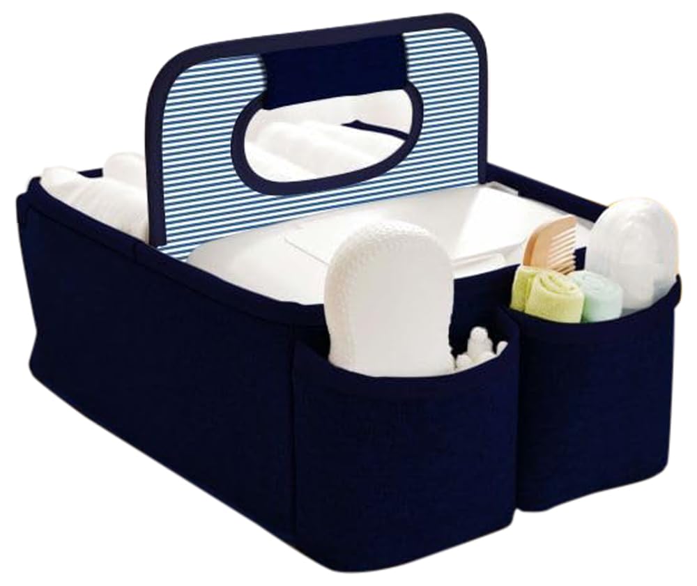 mamas gift Diaper Caddy Organizer – Portable Nursery Storage Bin with Wipeable Changing Pad - Multiple Compartments & Padded Handles - Neutral Baby Essentials