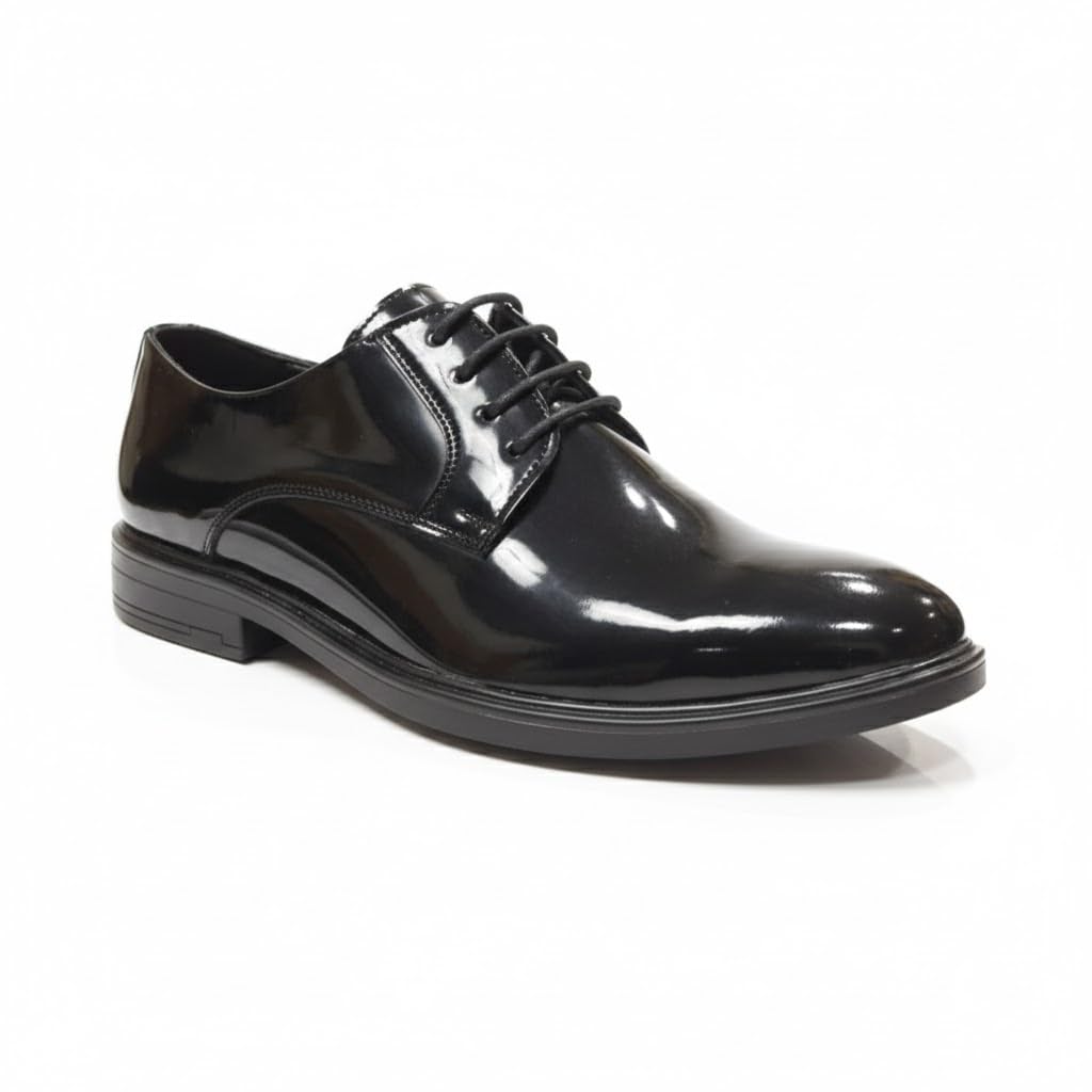 Men's Classic Lace Up French Boots With Non-Slip Rubber Sole - Black