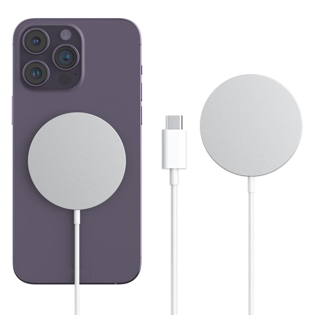 MagSafe Charger, MFi Certified 15W USB C Magnetic Wireless Charging Cable, Inductive Charging Station Compatible with iPhone 15/15 Plus/15 Pro/15 Pro Max/14/14 Plus/13/13 Pro Max/12/12 Mini