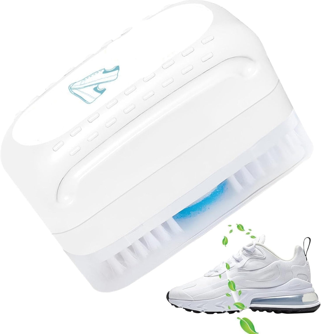 White Shoe Polish with Sponge Applicator and Built-in Cleaning Brush – Practical Design to Quickly Clean Shoes and Re-Shine with No Extra Tools Needed
