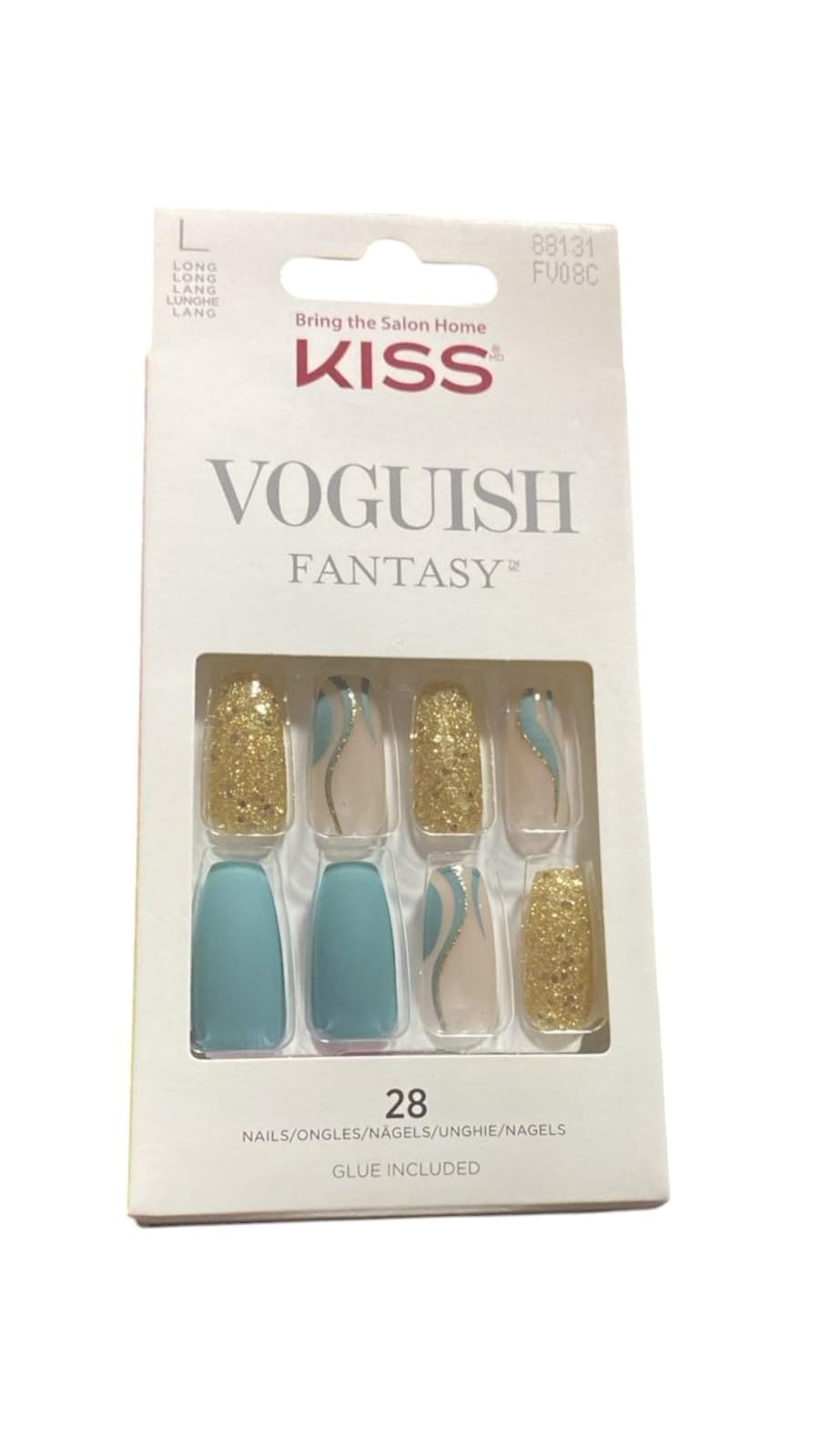 Kiss Voguish Fantasy False Nails 28-Pieces, Style Hunter
