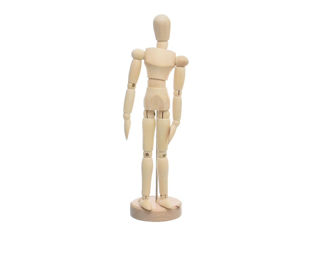 Elmaayergy Wooden Articulated Mannequin 20CM Multi Colour Suitable For classroom, Homeschooling, And Individual Study Environments