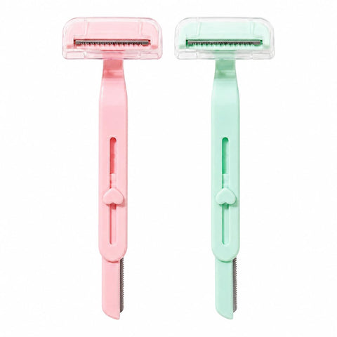 2 in 1 Women Razor Body Face Hair Removal Tool Eyebrow Shaping Precision Blade with Wide Head Lightweight for Daily Use and Travel