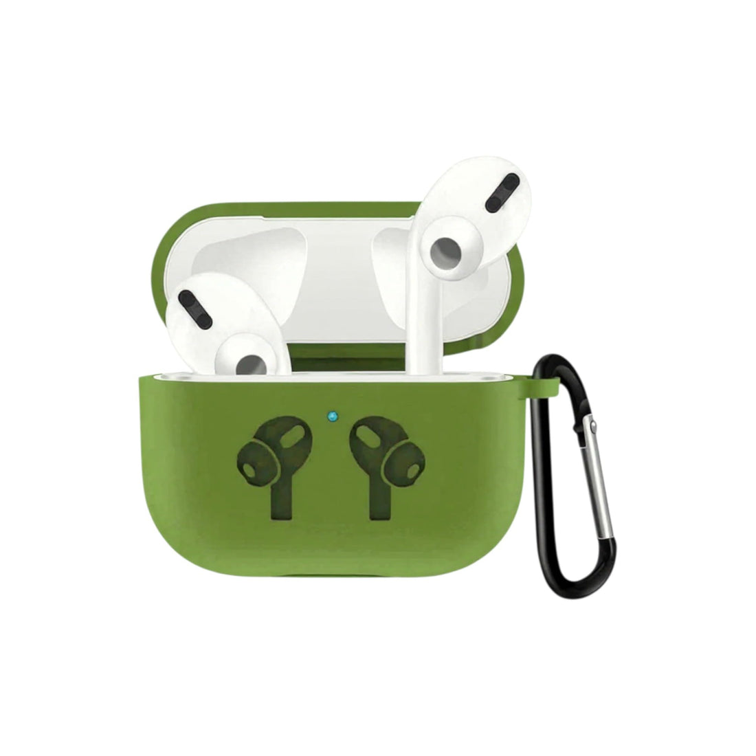 Premium Silicone Case compatible With AirPods Pro, Protective Cover with 360-Degree Protection, Shock-Absorbing, Dust-Proof Design, LED Visible, Precise Fit, Scratch-Resistant (Dark Olive Green)