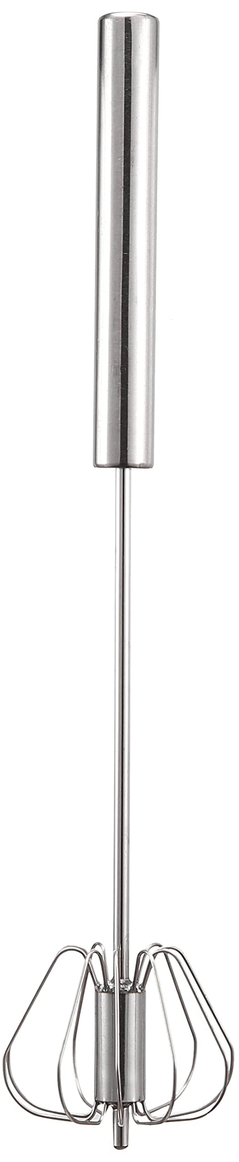 Semi-automatic egg whisk, stainless steel hand push newness whisk blender, semi automatic rotary egg beater, milk frother, mixer stirrer kitchen utensil for whisking, mixing, blending, stirring.