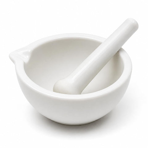 10cm White Ceramic Mortar and Pestle for Laboratories and Laboratories – Mortar and Pestle 10cm