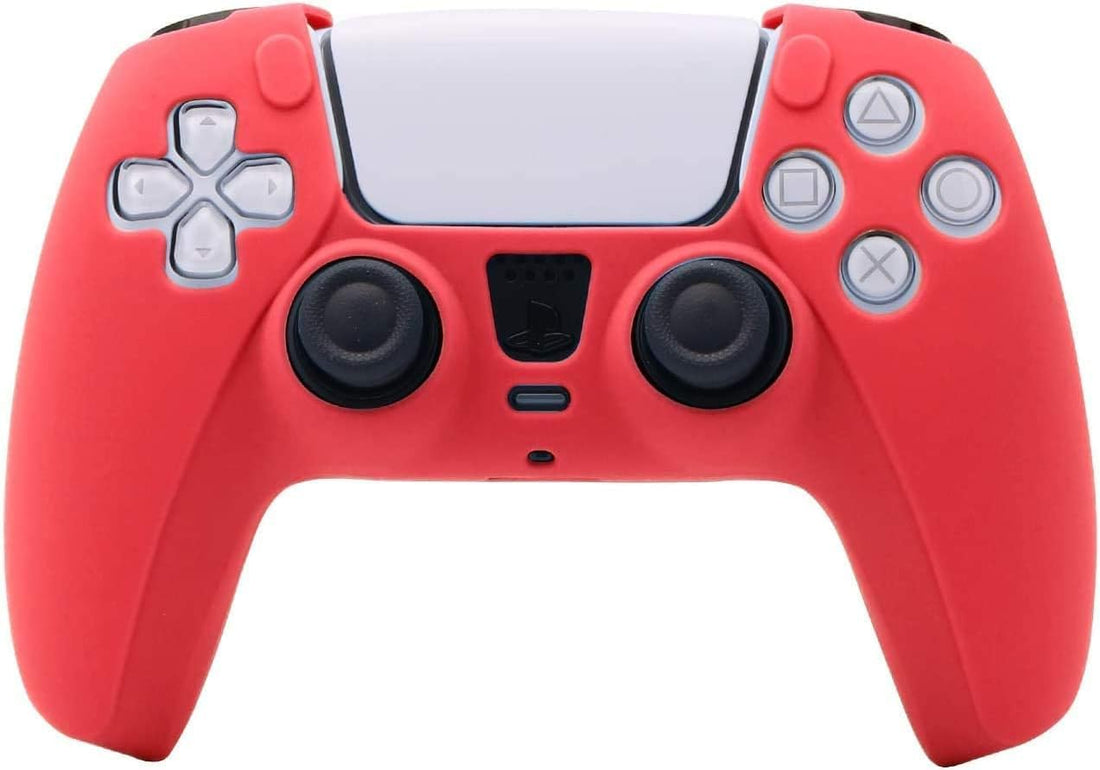 Silicone Case Cover for PS5 Gamepad | Soft Anti-Slip Grip Protector | Protective Silicone Skin for PS5 Controller | Shock-Resistant | Red